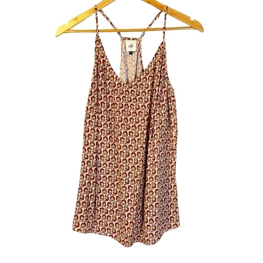 Cabi Medallion Tile Racerback Camisole Tank Top S Boho Business Office